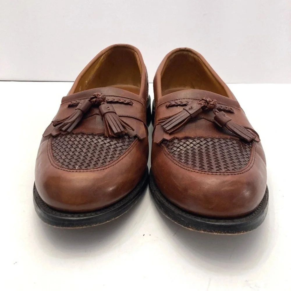 Allen Edmonds Cody Tassel Kiltie Loafers Mens 10 D Brown Leather Dress Shoes USA